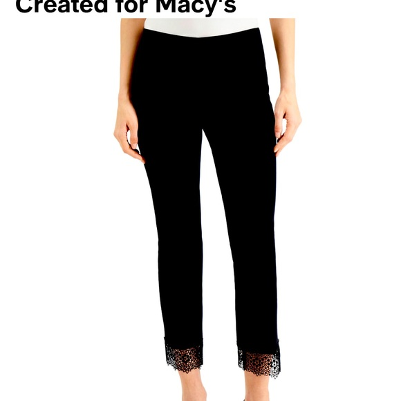 Alfani Pants - Alfani cropped lace black‎ pull on pants - size 16 - stretch